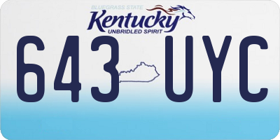 KY license plate 643UYC