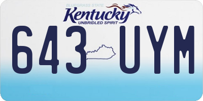 KY license plate 643UYM