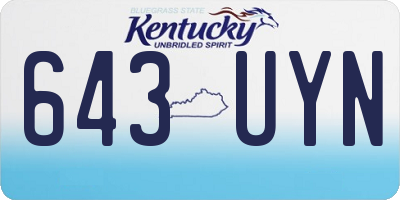 KY license plate 643UYN