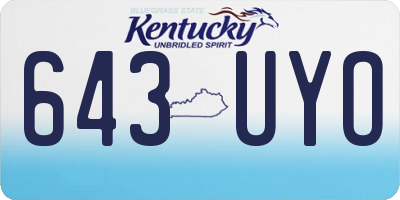 KY license plate 643UYO