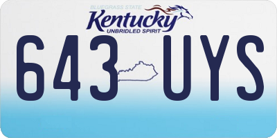 KY license plate 643UYS