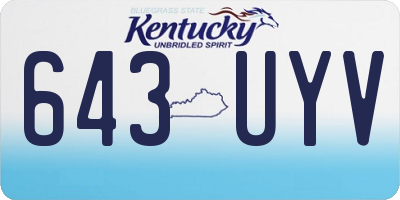 KY license plate 643UYV
