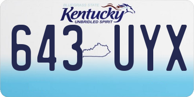 KY license plate 643UYX