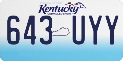 KY license plate 643UYY