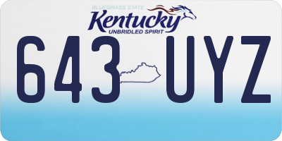 KY license plate 643UYZ