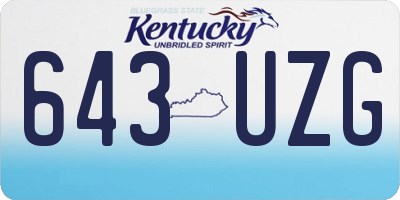 KY license plate 643UZG