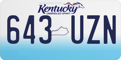 KY license plate 643UZN