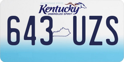 KY license plate 643UZS