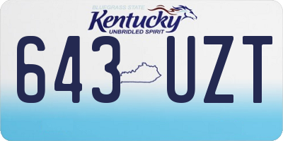 KY license plate 643UZT