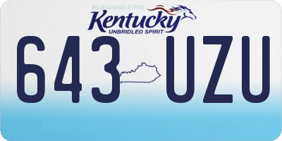 KY license plate 643UZU