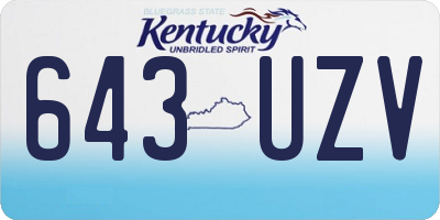 KY license plate 643UZV