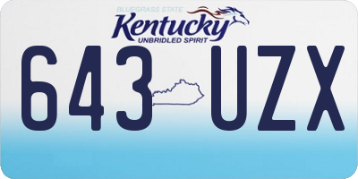 KY license plate 643UZX