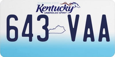 KY license plate 643VAA