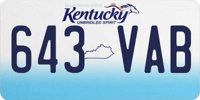 KY license plate 643VAB