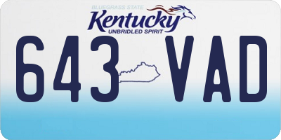 KY license plate 643VAD