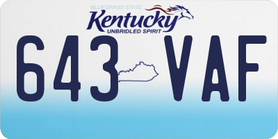 KY license plate 643VAF
