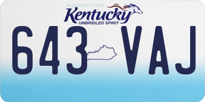 KY license plate 643VAJ