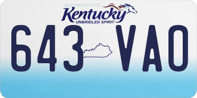 KY license plate 643VAO