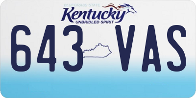 KY license plate 643VAS