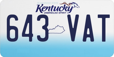 KY license plate 643VAT