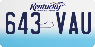 KY license plate 643VAU