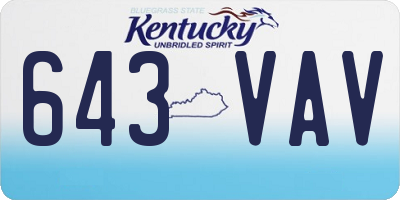 KY license plate 643VAV