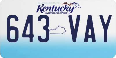 KY license plate 643VAY