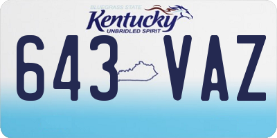 KY license plate 643VAZ