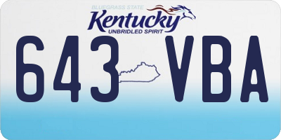 KY license plate 643VBA