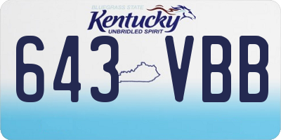 KY license plate 643VBB