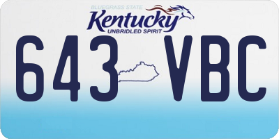 KY license plate 643VBC
