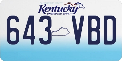 KY license plate 643VBD