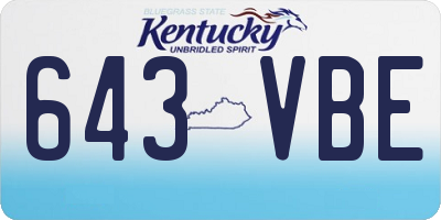 KY license plate 643VBE