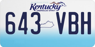 KY license plate 643VBH