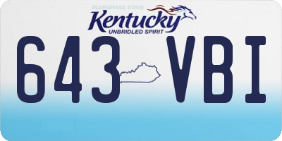 KY license plate 643VBI