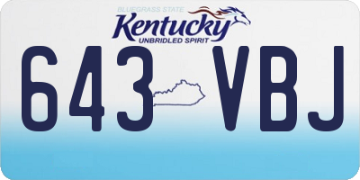 KY license plate 643VBJ