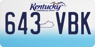 KY license plate 643VBK