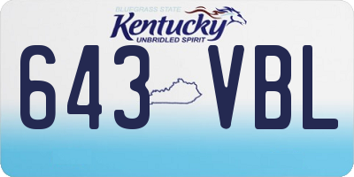 KY license plate 643VBL