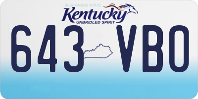 KY license plate 643VBO