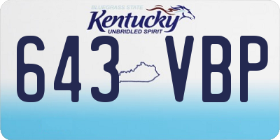 KY license plate 643VBP
