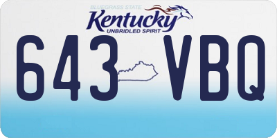 KY license plate 643VBQ