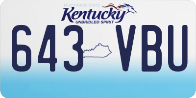 KY license plate 643VBU