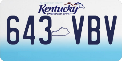 KY license plate 643VBV