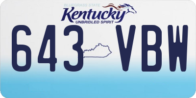KY license plate 643VBW
