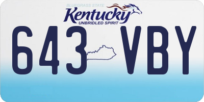 KY license plate 643VBY