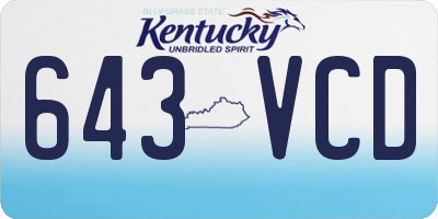 KY license plate 643VCD