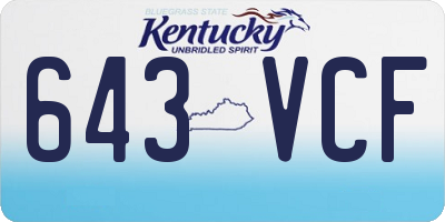 KY license plate 643VCF