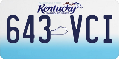 KY license plate 643VCI