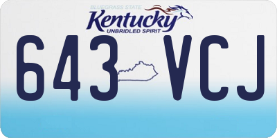 KY license plate 643VCJ