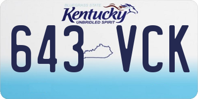KY license plate 643VCK